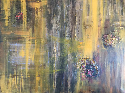 On the Fence - Beth Blakesley - Abstract Acrylic Art - Blueberry Blackbird Studio