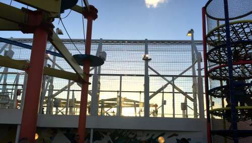 View up to the Basketball Court from the Twisty Slide.