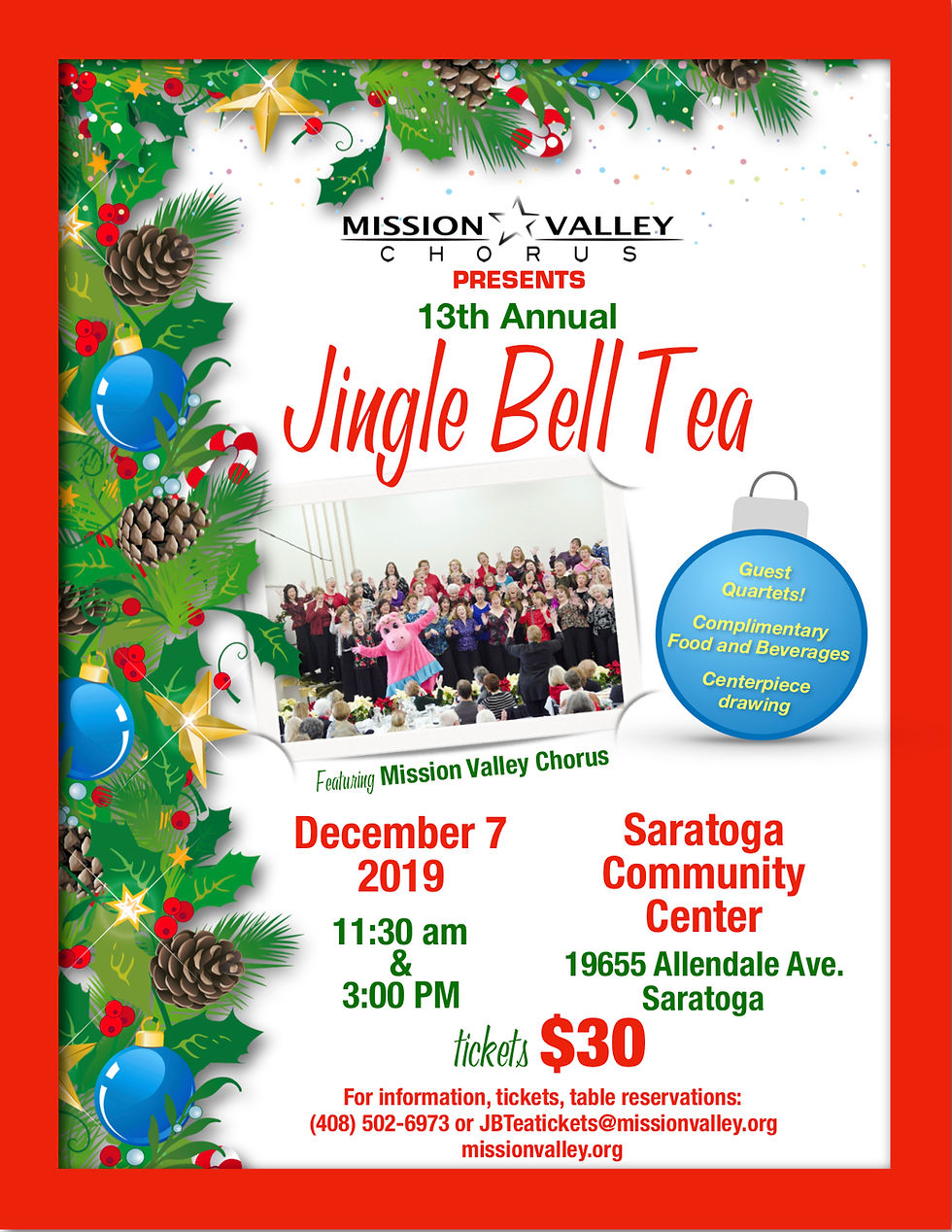 Mission Valley Chorus: 13th Annual Jingle Bell Tea