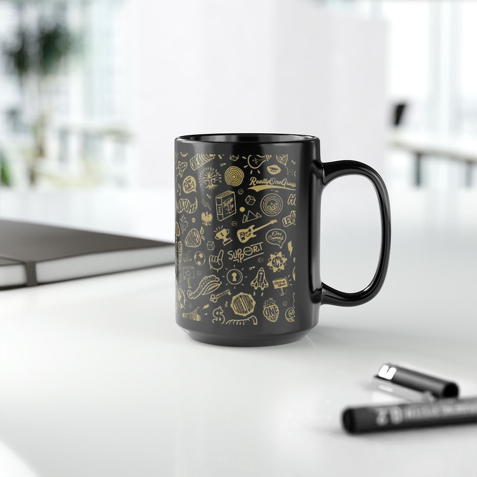 Thumbnail: Doodles Black Mug, 15oz