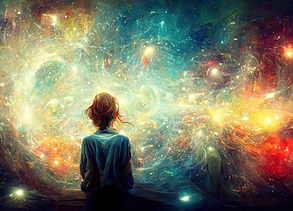 Person facing a swirling cosmic explosion, illustrating The Great Unfolding July 2026 article