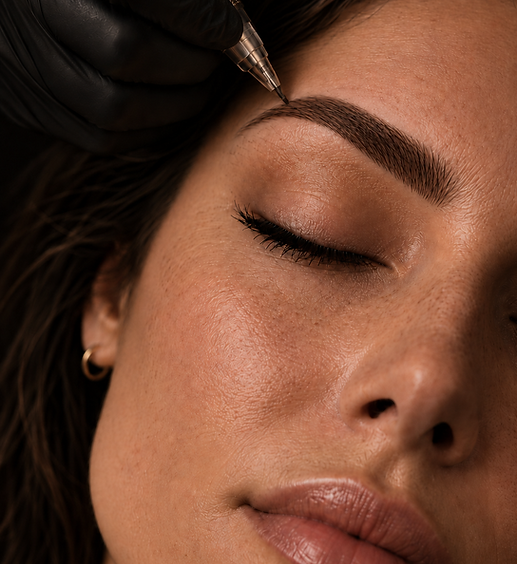 Combo Brows mit Verbindung aus Härchenzeichnung und sanfter Schattierung