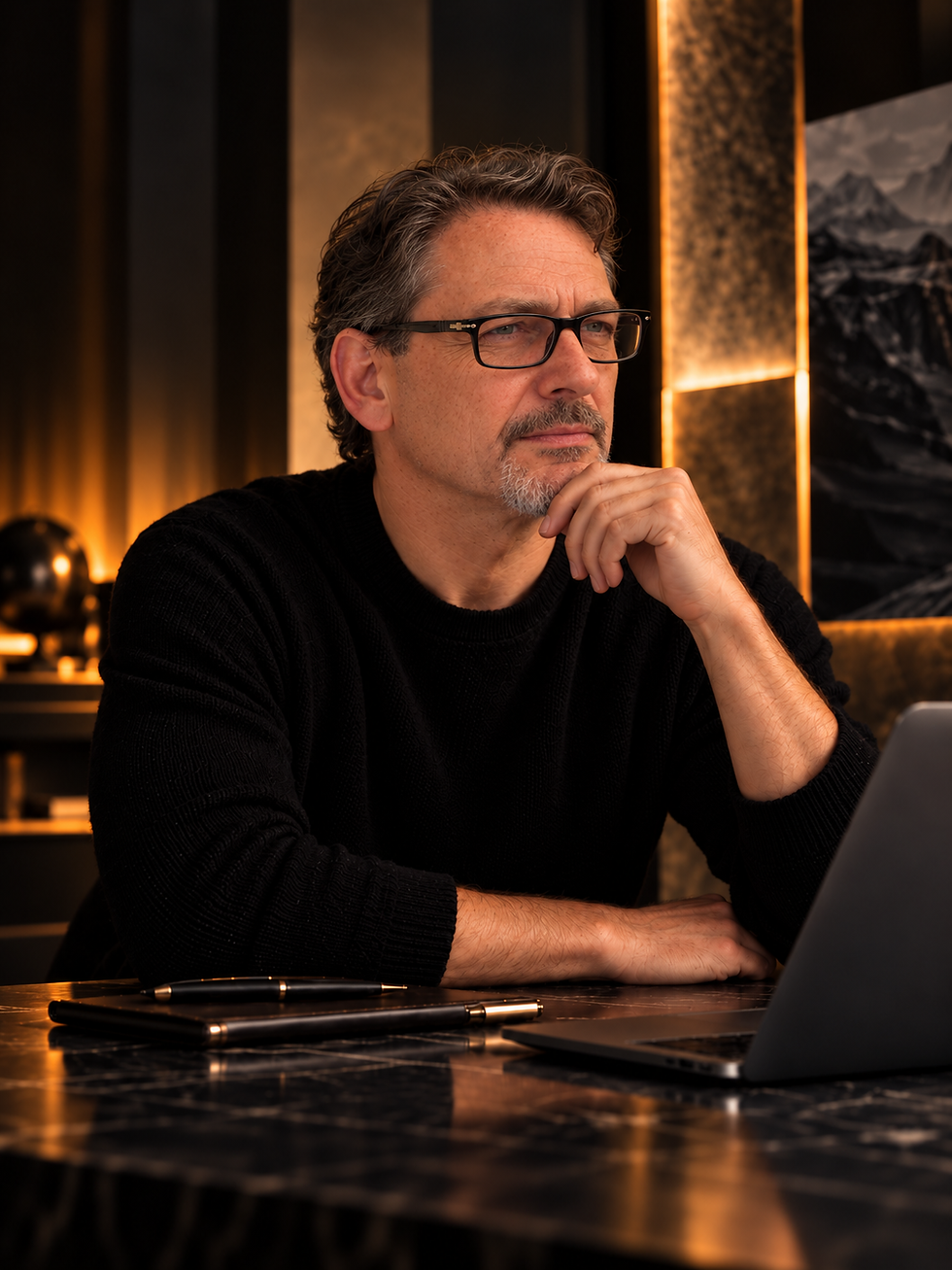 Nachdenklich Paul im warmen Büro.png