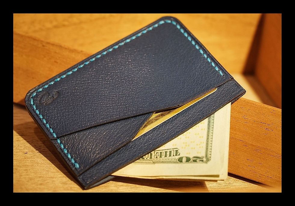 Thumbnail: Navy Chèvre Minimalist Wallet