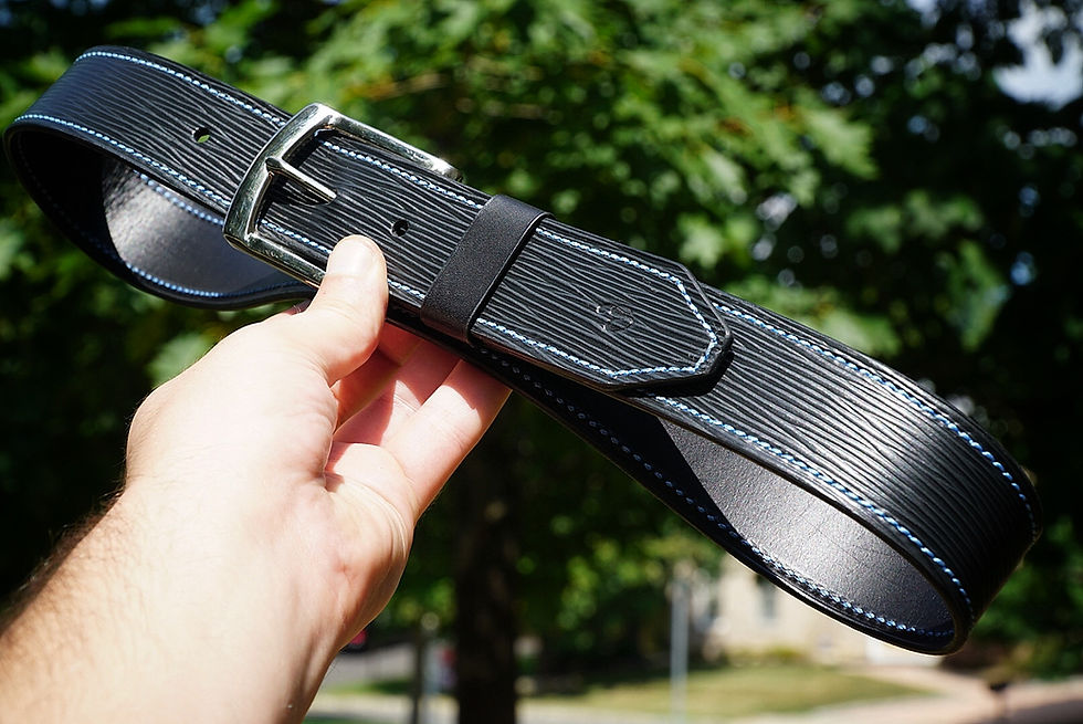 Thumbnail: 1.5” Black Epi Leather & Black Italian Buttero Belt