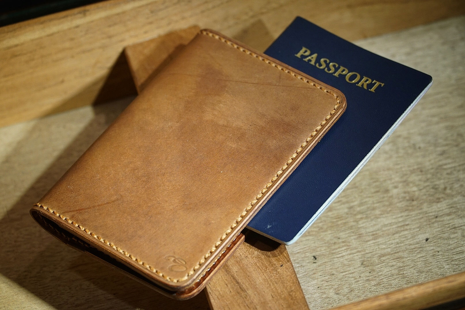 Shell Cordovan + Italian Burgundy Buttero Passport Wallet