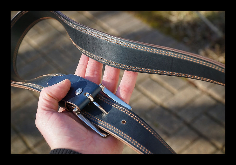 Thumbnail: 1.5” Navy Blue Horween Chromexcel Belt