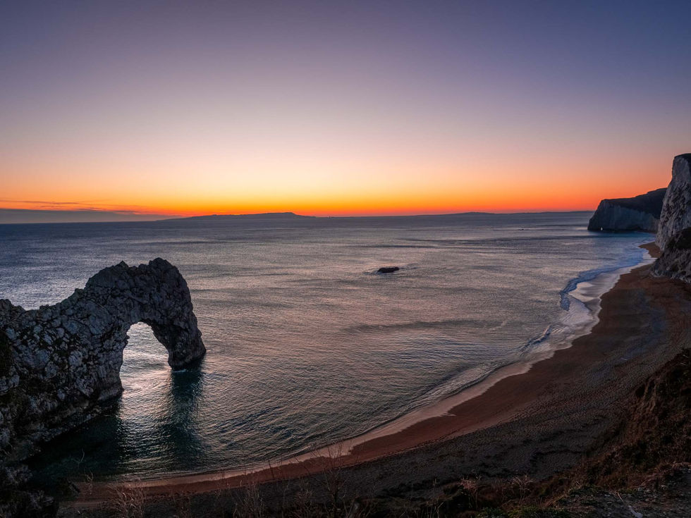 Sunset on Durdle door beach