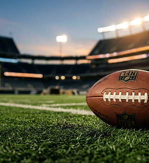 Firefly_Gemini Flash_A cinematic close-up of an American football placed on a football fie