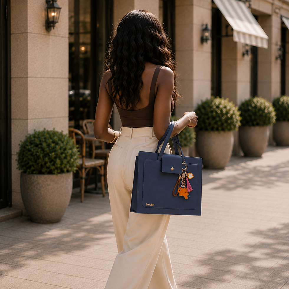 BreLok ! Pack NOMADE avec bijoux de sac et sacoche d'ordinateur bleue