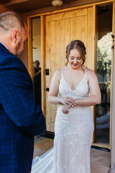 bride with dad, wedding gift from dad