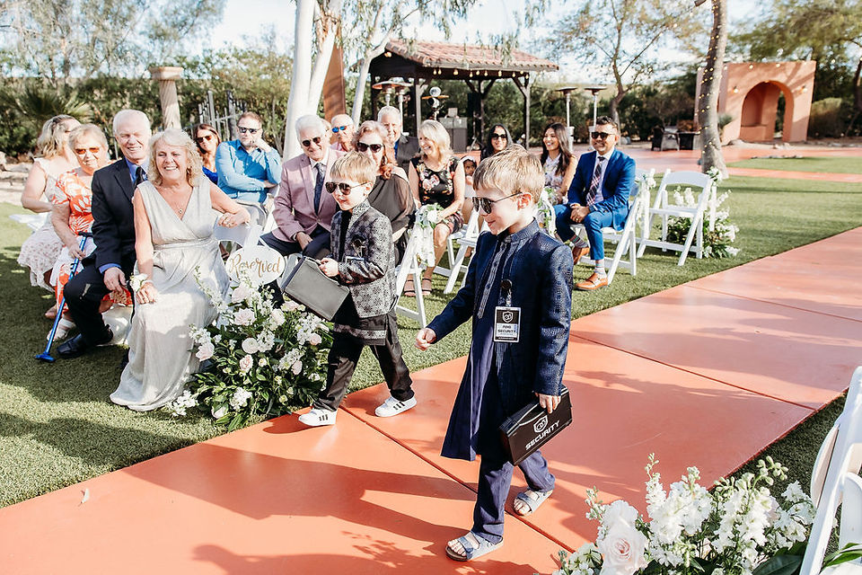 North Valley Garden Wedding, ring security at wedding ceremony