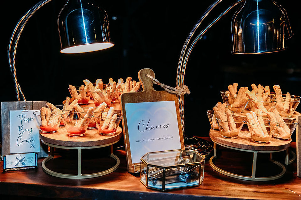 churros at wedding reception, mexican food at wedding