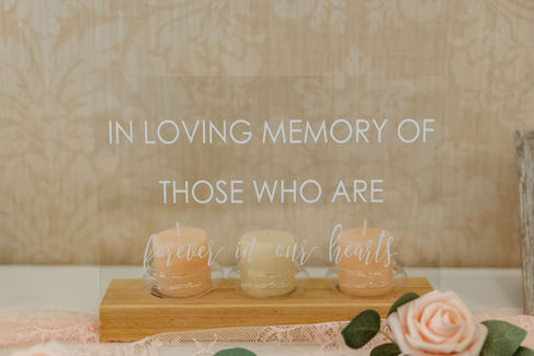 in memory ideas for wedidng reception