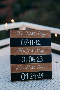 arizona wedding photographer, wedding details, wedding sign, first date sign