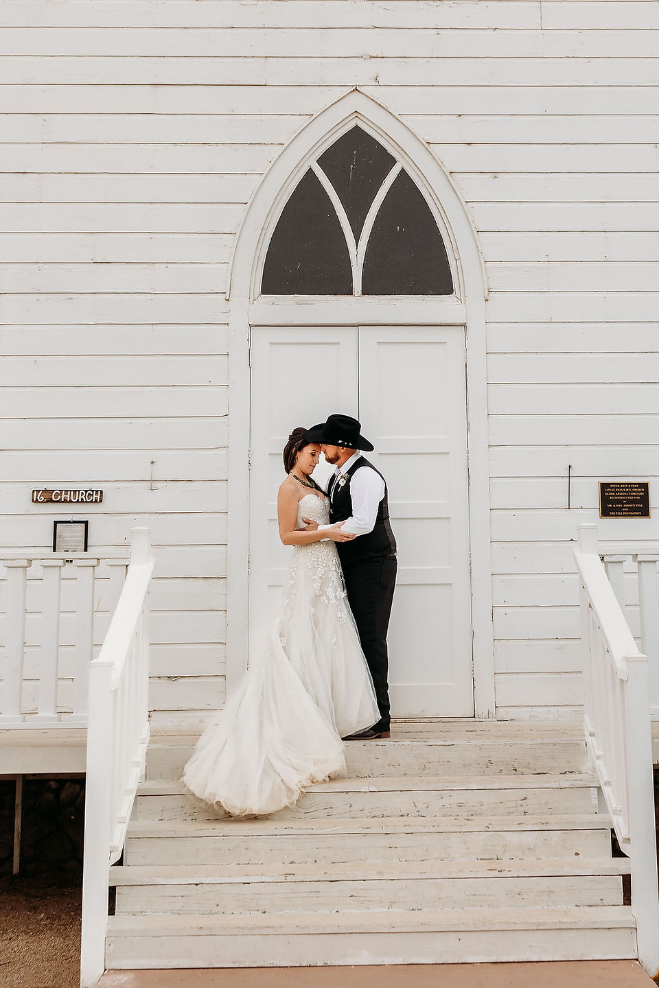 first look, bride and groom, white church, pioneer living history museum