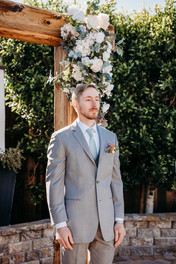 venue at chilleens wedding ceremony, groom waiting for bride