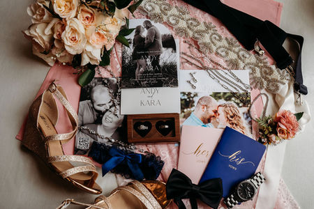his and hers wedding vows, wedding flat lay, arizona wedding photographer