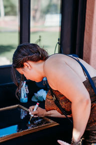 north valley garden center, arizona wedding photographer, wedding ceremony, signing guestbook
