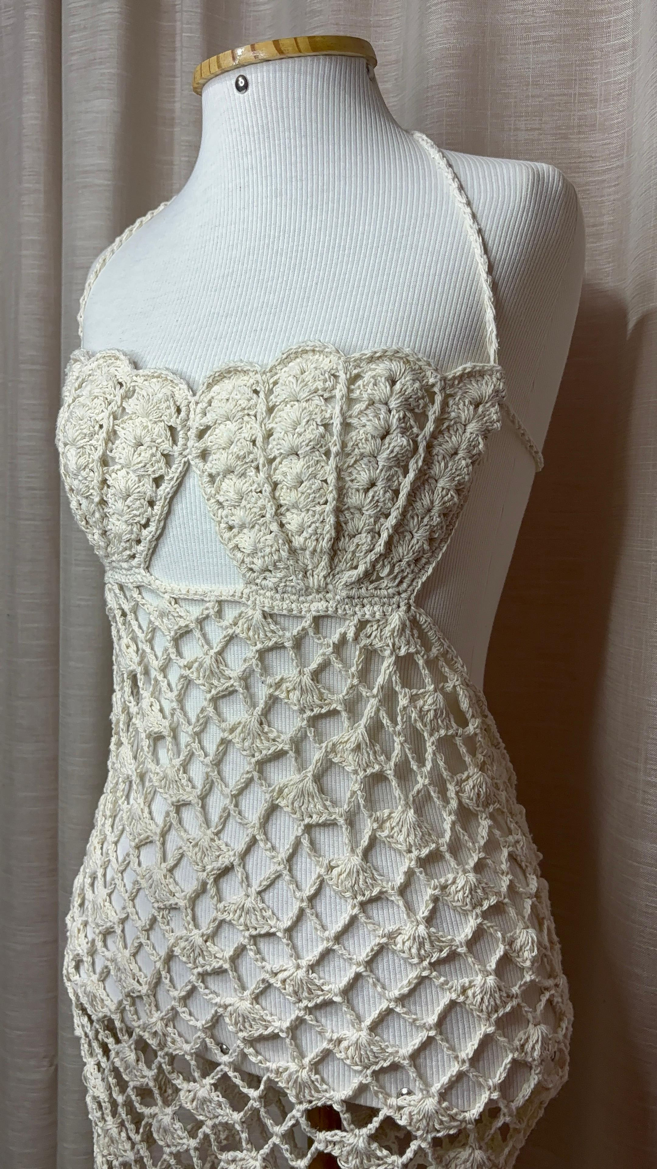 Vestido  Saída de Praia Sereia em Crochê