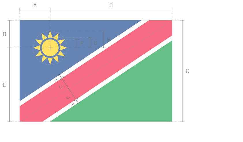 Bandera de Namibia_Construction Sheet