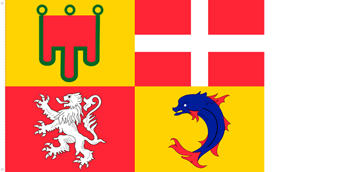 Bandera de Auvernia - Ródano - Alpes