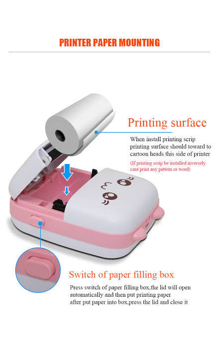 Thumbnail: Mini Thermal Printer – Wireless Inkless Bluetooth Pocket Printer for Photos,


