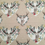 Thumbnail: Stag/Deer Christmas fabric, featuring stag heads surrounded by heart shaped wreaths, on a beige background