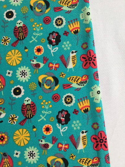 Thumbnail: Bird Floral Fabric Showing Colour Against White Background
