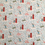 Thumbnail: Peter Rabbit Christmas fabric, Peter posting letter to Santa and other scenes, on a pale blue background. Far away view.