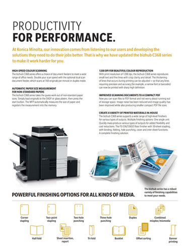 Konica Minolta bizhub C368 | Toron2Tech