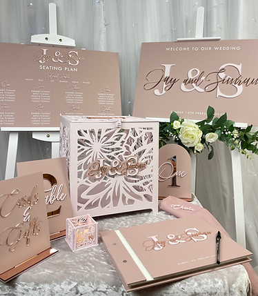 Dusky Pink acrylic Wedding Stationary