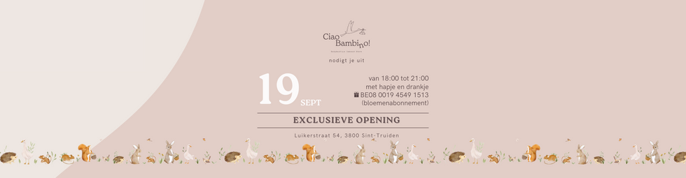 Binnenkant uitnodiging openingsreceptie