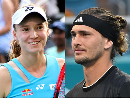Fotografias de Rybakina e Zverev