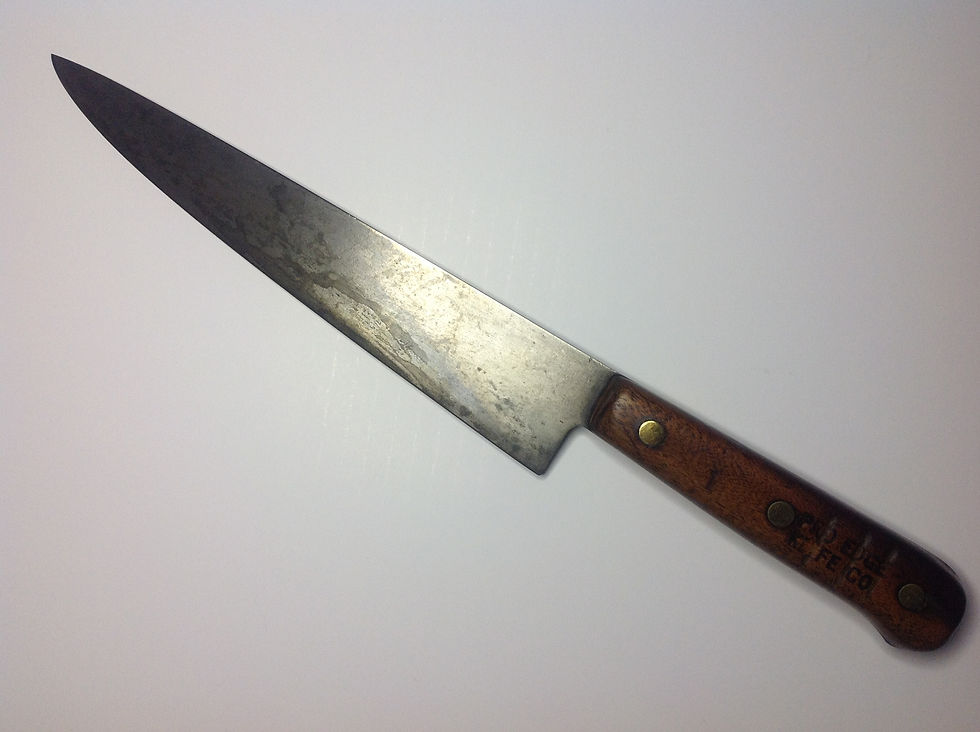 Thumbnail: 9" Carbon American Chef's Knife, Mahogany Handle