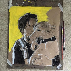 my first junior AP art piece!!! it's My pal sam bc i love her but mostly thIS DOG WOWOWO _#drawing