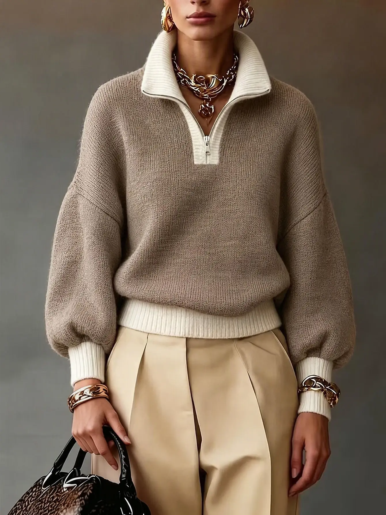 Kutesy Kulture Classy Knit Zip Sweater