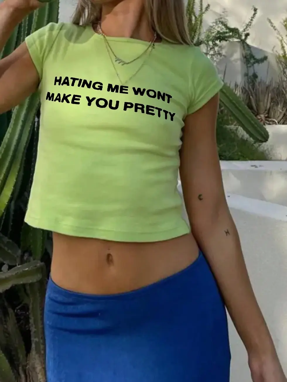 Thumbnail: Kutesy Kulture I'm Pretty Cropped Casual T-Shirt 