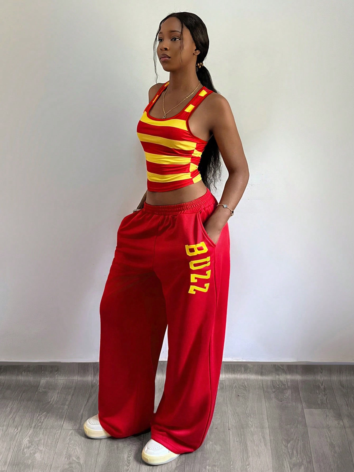 Kutesy Kulture Buzz Striped 2 Pieces Outfit