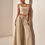 Thumbnail: Kutesy Kulture Spring Fling Fishbone Strap Top & Wide Leg Pants Set