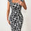 Thumbnail: Kutesy Kulture Black & White Geometric Bodycon Dress 