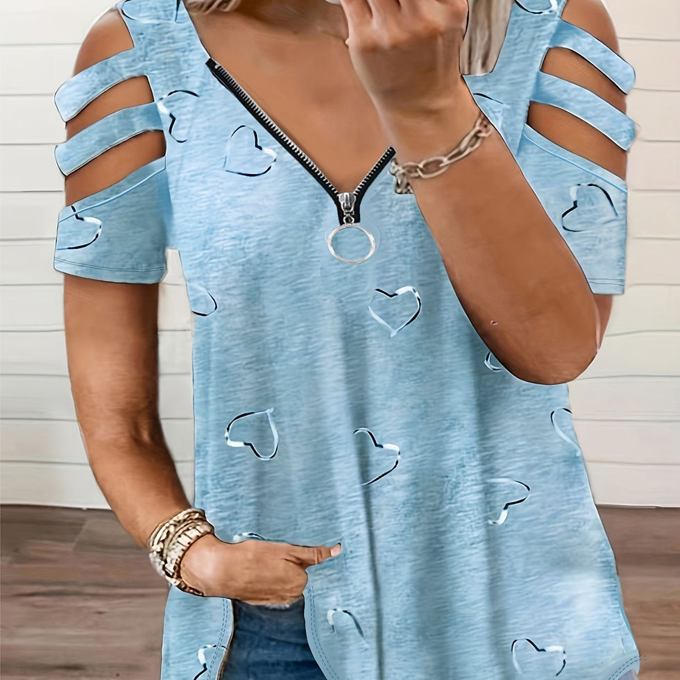 Thumbnail: Perfectly Plus Heart Cut-Out Sleeve Top 