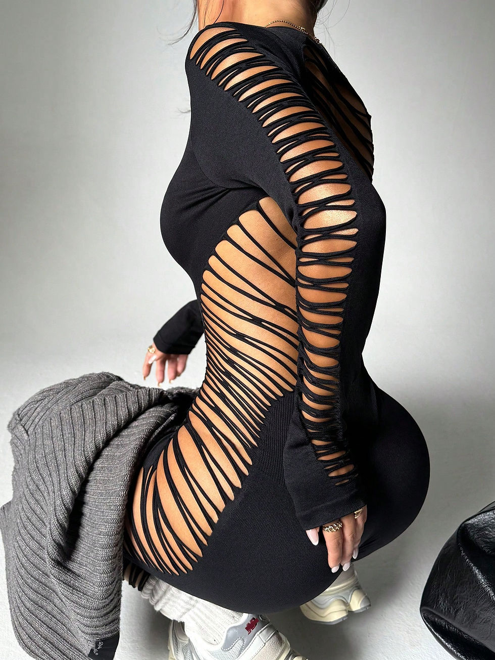 Thumbnail: Aerobfit Barely There Kats eye Gym Bodysuit