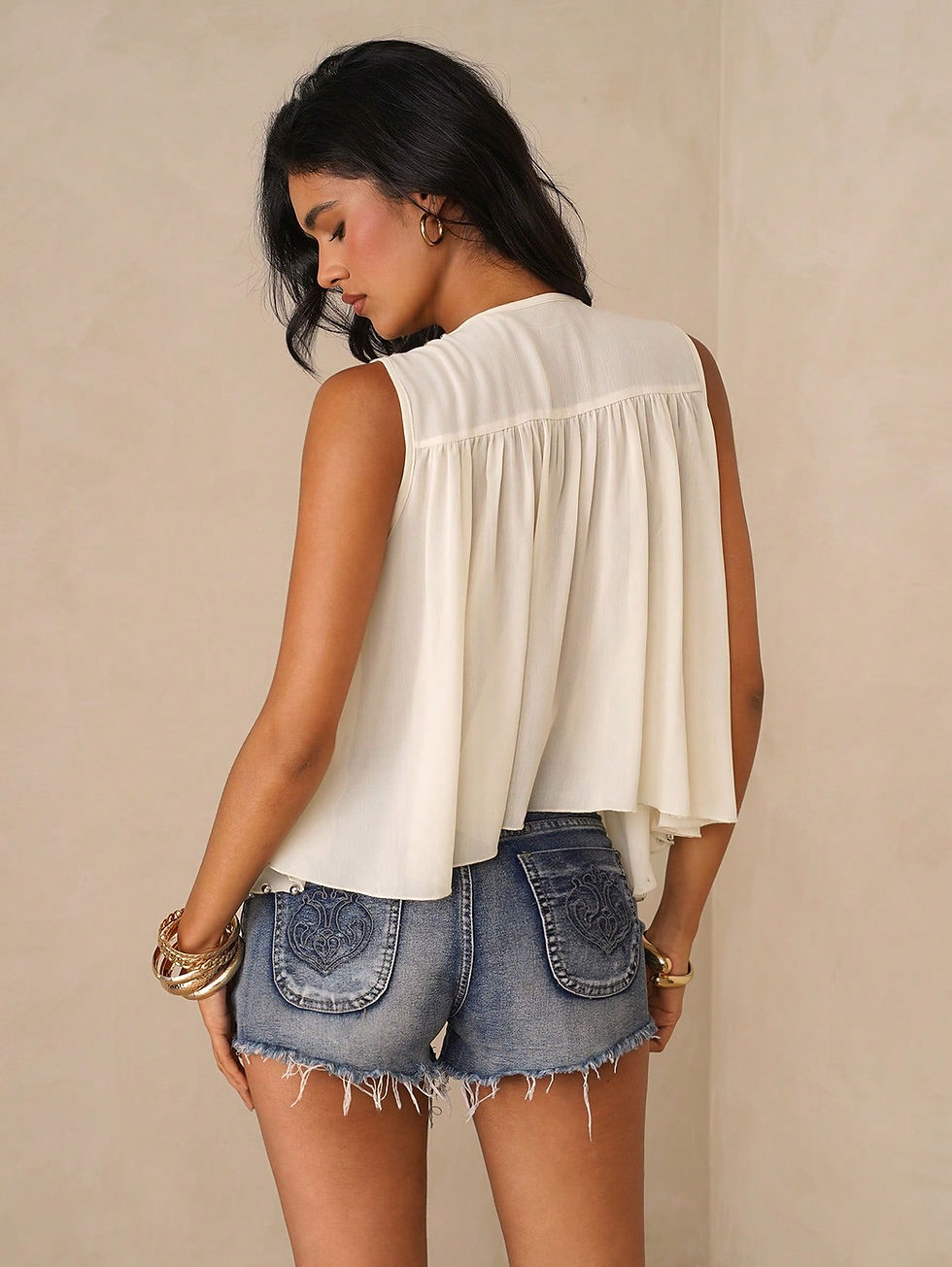 Thumbnail: Kutesy Kulture Flowy Front Tie Top