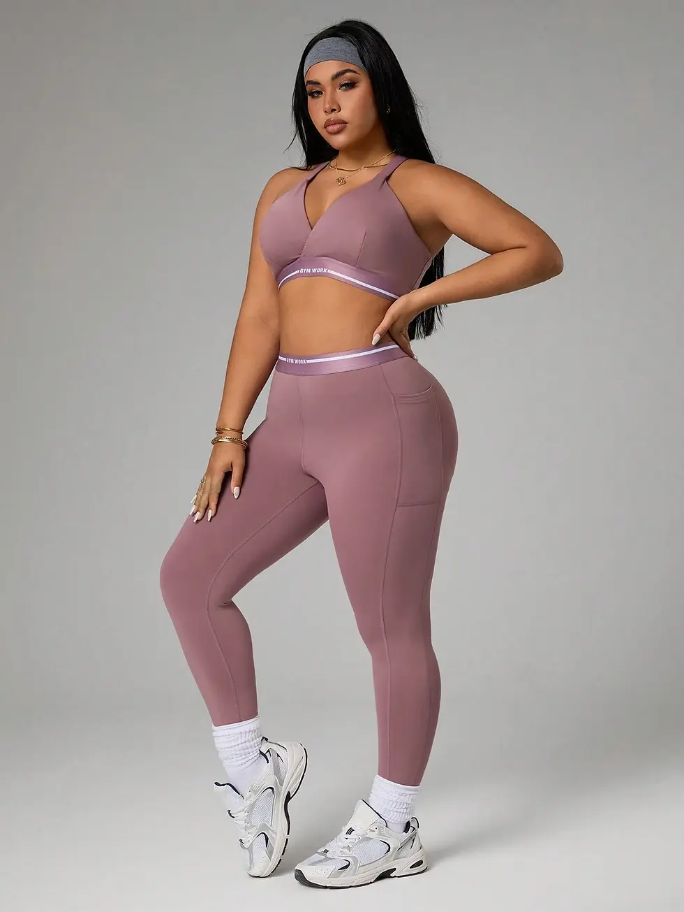 Thumbnail: Aerobfit Gym Era Plus Size 3-Piece Set