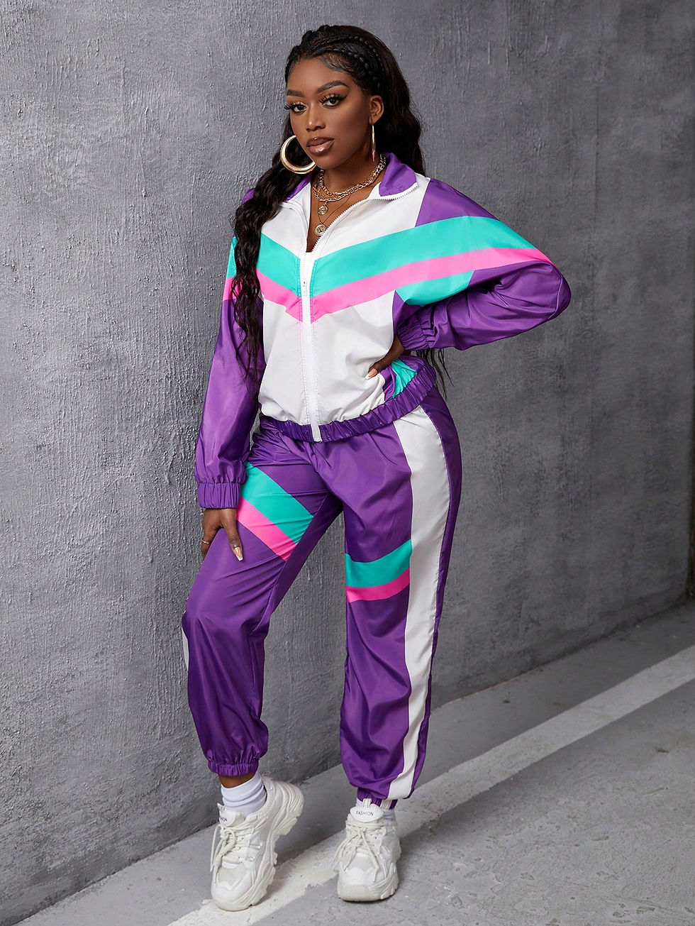 Thumbnail: Kutesy Kulture Color Code Jacket And Pants Two Piece Set