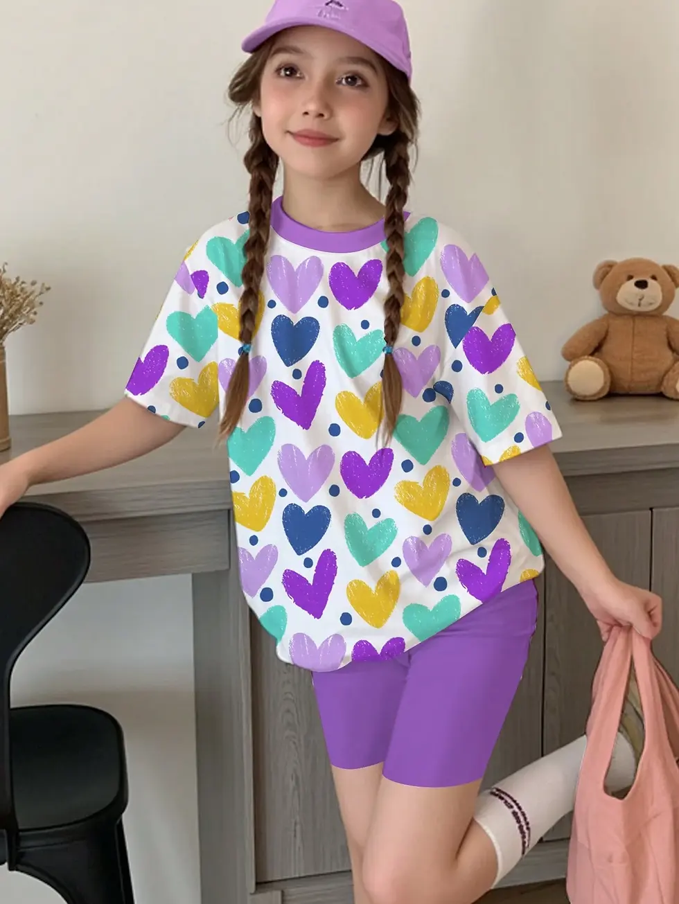 Thumbnail: Rori's Place Happy Hearts T-Shirt And Shorts Set