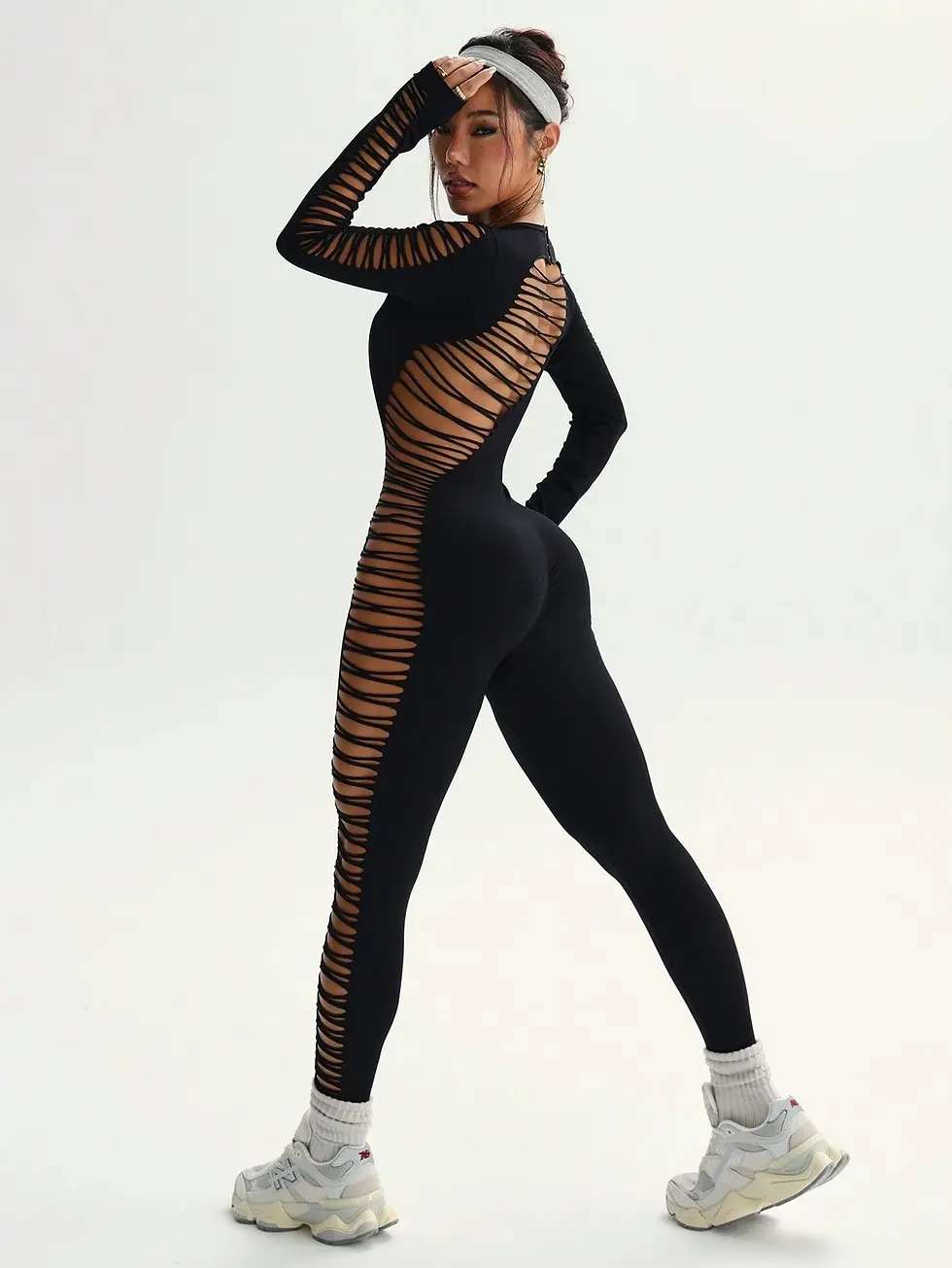 Thumbnail: Aerobfit Barely There Kats eye Gym Bodysuit