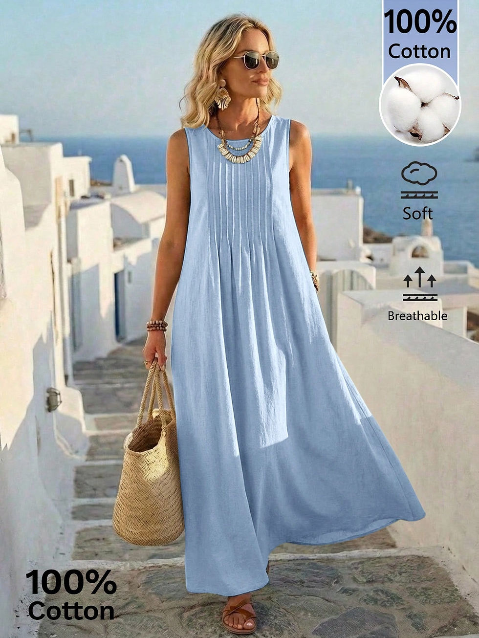 Thumbnail: The Social Woman Pleated Maxi Dress  .