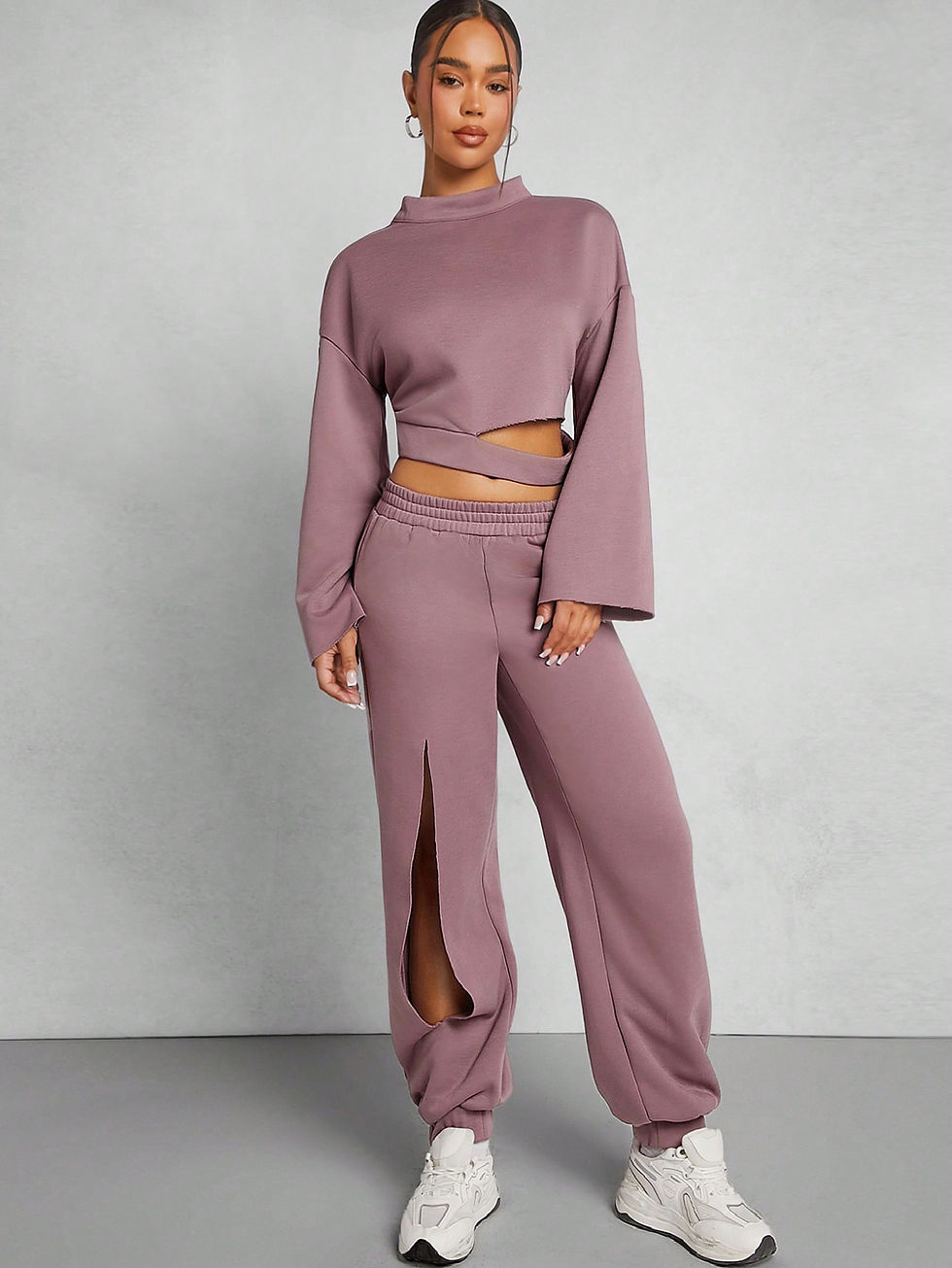 Thumbnail: Kutesy Kulture Cut Out Sweatshirt & Jogger Pants Set